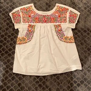 White embroidered blouse from Madewell